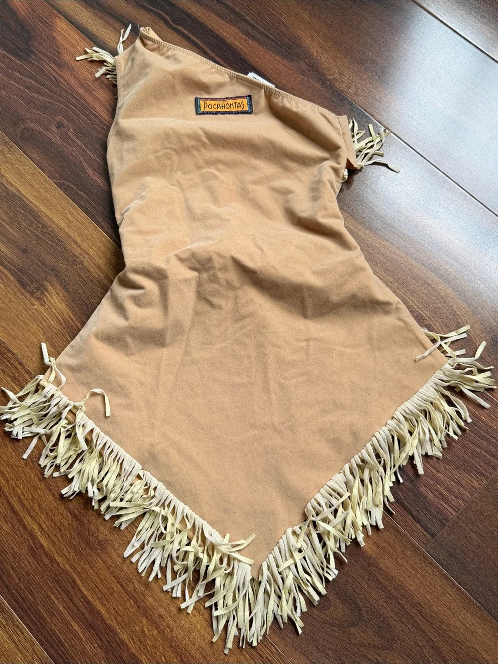 90s Disney Store Pocahontas Costume 2T-4T Fringed One Shoulder Belted Tunic
